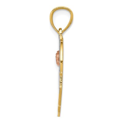 14K Two-Tone Gold Grandma Heart Number 1 Pendant – view 3