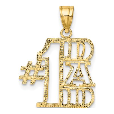 14K Yellow Gold DAD Number 1 Pendant – view 4