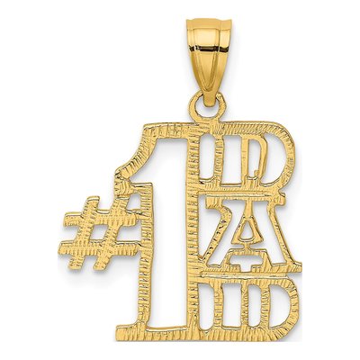 14K Yellow Gold DAD Number 1 Pendant