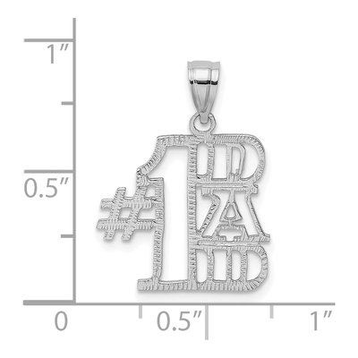 14K White Gold DAD Number 1 Pendant – view 4