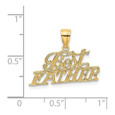 14K Yellow Gold BEST Father Pendant – view 5