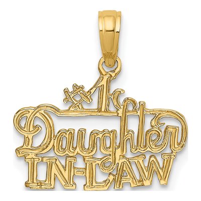 14K Yellow Gold Daughter-In-Law Number 1 Charm