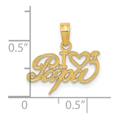 14K Yellow Gold I Heart PAPA Pendant – view 5