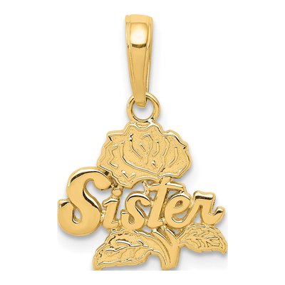 14K Yellow Gold Sister Pendant
