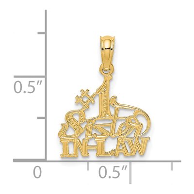 14K Yellow Gold Sister-In-Law Number 1 Charm – view 5