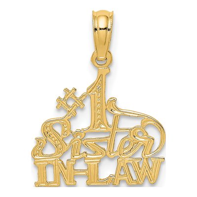 14K Yellow Gold Sister-In-Law Number 1 Charm