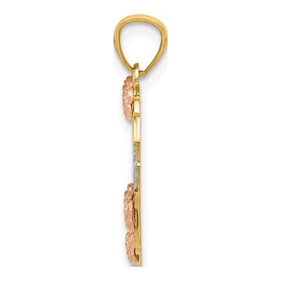 14K Two-Tone Gold Sister Heart Pendant – view 3