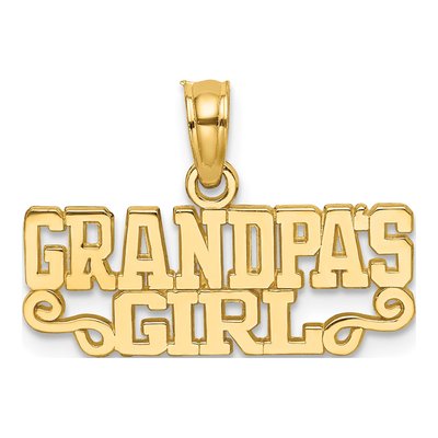 14K Yellow Gold Grandpa's Girl Pendant