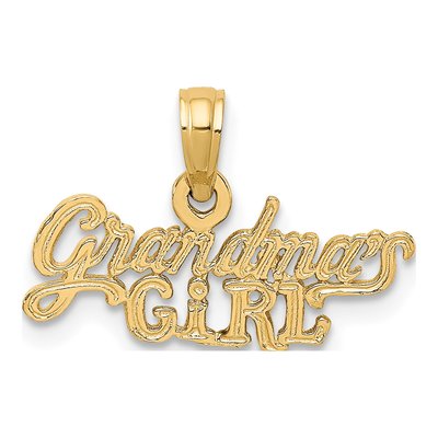 14K Yellow Gold Grandma's GIRL Pendant