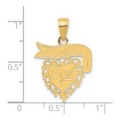 14K Yellow Gold Daddy's Girl Heart Banner Pendant – view 4