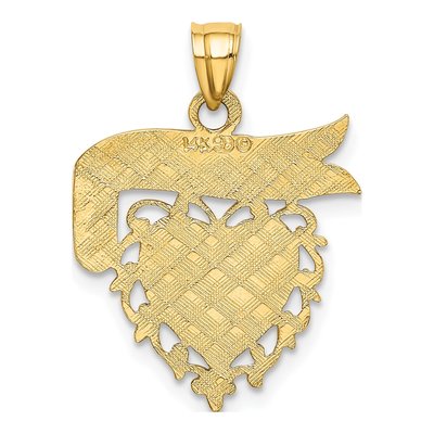 14K Yellow Gold Daddy's Girl Heart Banner Pendant – view 5