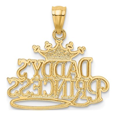 14K Yellow Gold Daddy's Princess Pendant – view 4