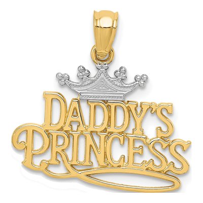 14K Yellow Gold Daddy's Princess Pendant