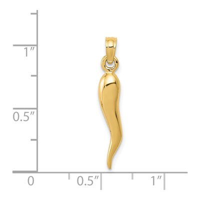 14K Yellow Gold 3-D Horn Pendant – view 5