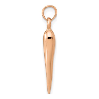 14K Rose Gold 3-D Horn Pendant – view 3