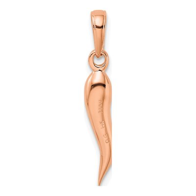 14K Rose Gold 3-D Horn Pendant – view 4