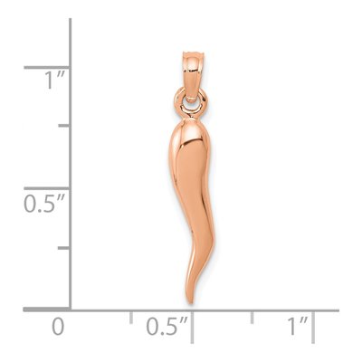14K Rose Gold 3-D Horn Pendant – view 5