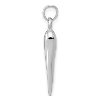 14K White Gold 3-D Horn Pendant – view 3