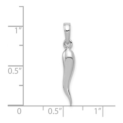 14K White Gold 3-D Horn Pendant – view 5