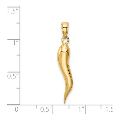 14K Yellow Gold Large 3D Horn Pendant – view 4