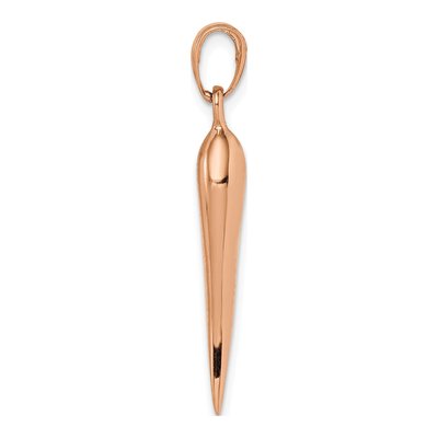 14K Rose Gold Large 3-D Horn Pendant – view 3