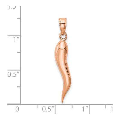 14K Rose Gold Large 3-D Horn Pendant – view 5