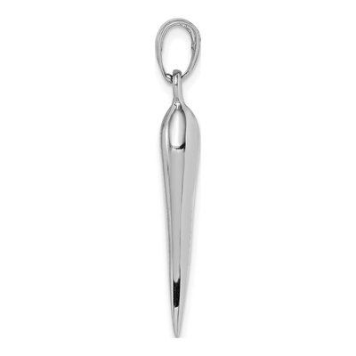 14K White Gold 3-D Horn Pendant – view 3