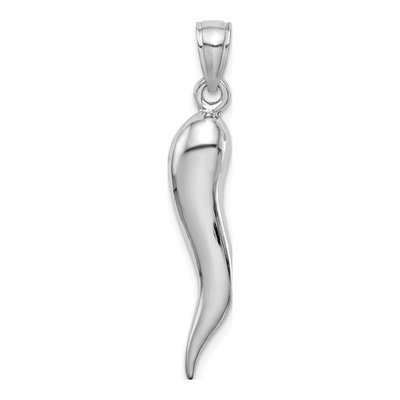 14K White Gold 3-D Horn Pendant – view 4