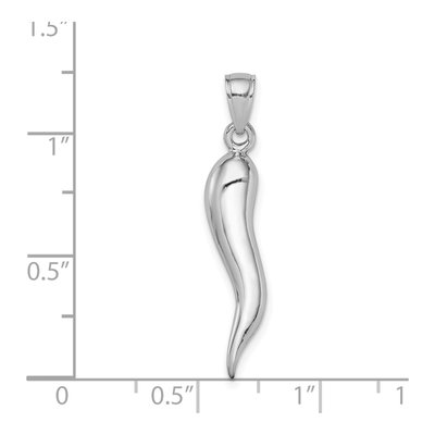 14K White Gold 3-D Horn Pendant – view 6