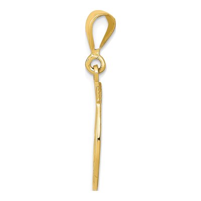 14K Yellow Gold Clover Horseshoe Pendant – view 3