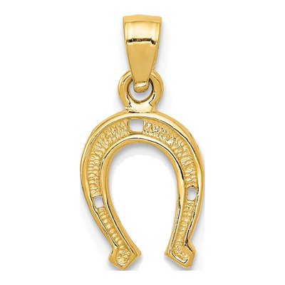 14K Yellow Gold Horseshoe Pendant