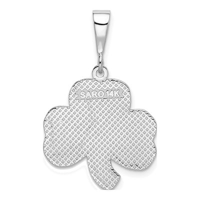 14K White Gold Trinity Clover Pendant – view 4