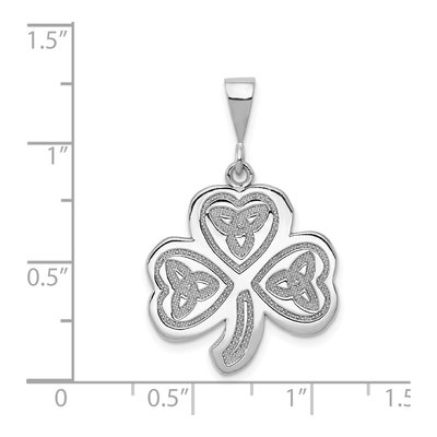 14K White Gold Trinity Clover Pendant – view 5