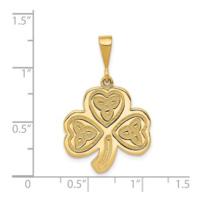 14K Yellow Gold Trinity Clover Pendant – view 5