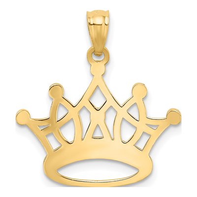 14K Yellow Gold Crown Pendant – view 4