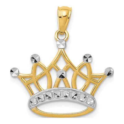 14K Yellow Gold Crown Pendant