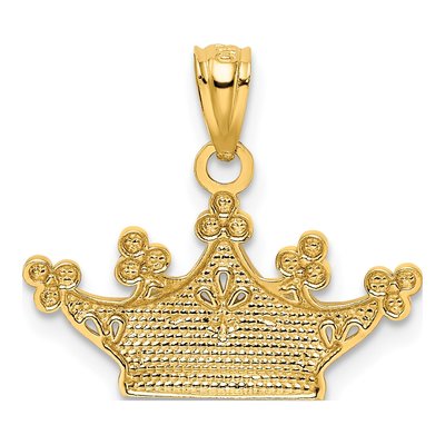 14K Yellow Gold Crown Pendant – view 4