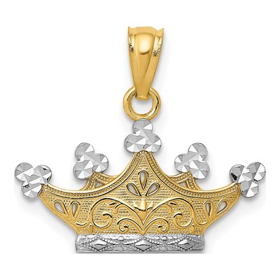 14K Yellow Gold Crown Pendant