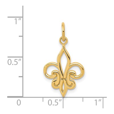 14K Yellow Gold Fleur de Lis Pendant – view 4