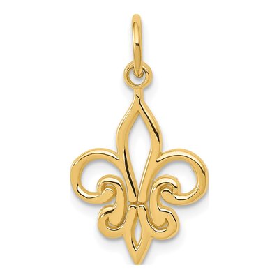 14K Yellow Gold Fleur de Lis Pendant