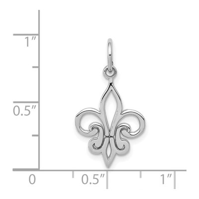 14K White Gold Fleur de Lis Pendant – view 5