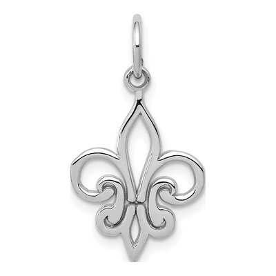 14K White Gold Fleur de Lis Pendant