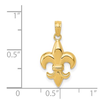 14K Yellow Gold Fleur-De-Lis Pendant – view 5