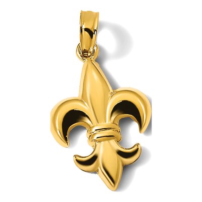 14K Yellow Gold Fleur-De-Lis Pendant – view 6