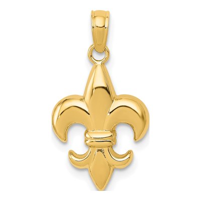 14K Yellow Gold Fleur-De-Lis Pendant