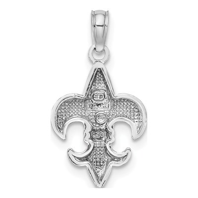 14K White Gold Fleur de Lis Charm Pendant – view 4