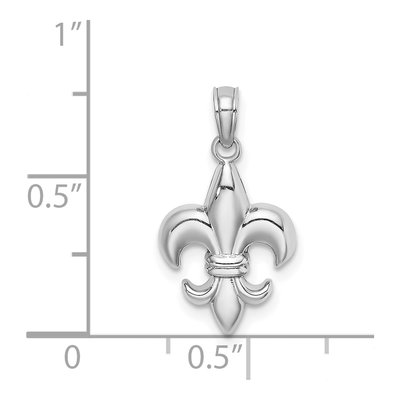 14K White Gold Fleur de Lis Charm Pendant – view 5