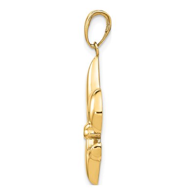 14K Yellow Gold Fleur-De-Lis Pendant – view 3
