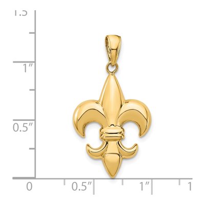 14K Yellow Gold Fleur-De-Lis Pendant – view 5