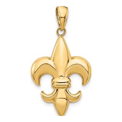 14K Yellow Gold Fleur-De-Lis Pendant